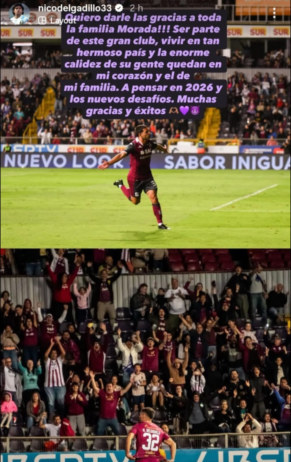 Nicolás Delgadillo se despidió del Saprissa