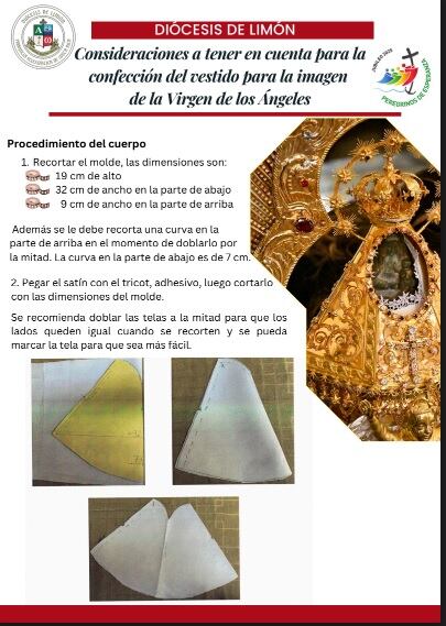 El vestidito que usará la virgencita de los Ángeles, patrona de Costa Rica, a partir del 1 de agosto del 2025, será hecho por manos limonenses