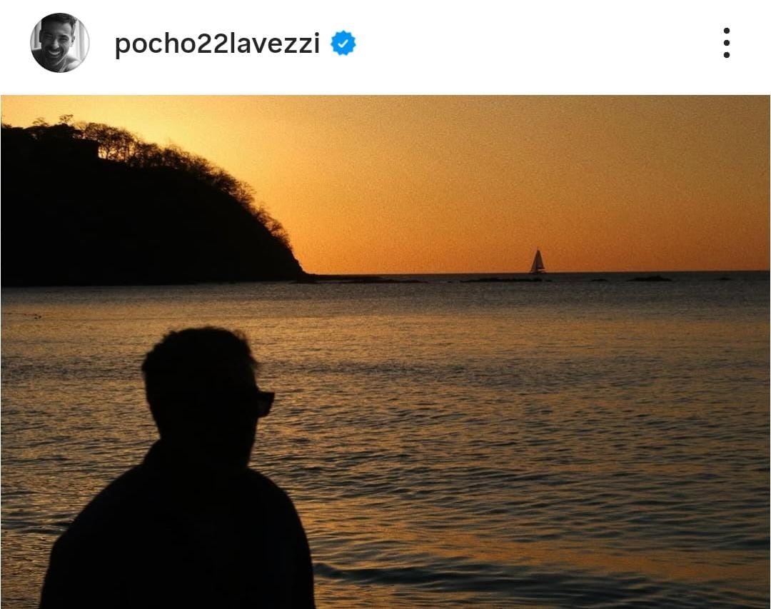 Pocho Lavezzi compartió fotos desde playas de Costa Rica.
