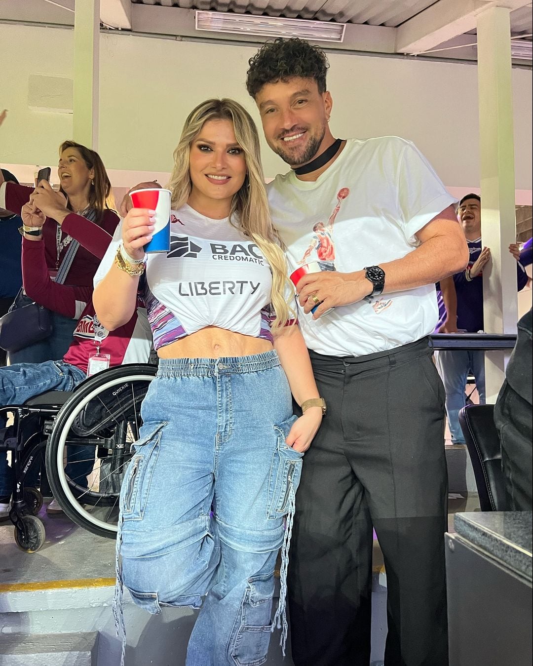 Jazmín Salas contó que fue diferente disfrutar una final del Saprissa en la gradería con su esposo Christian Bolaños. Foto: Instagram.
