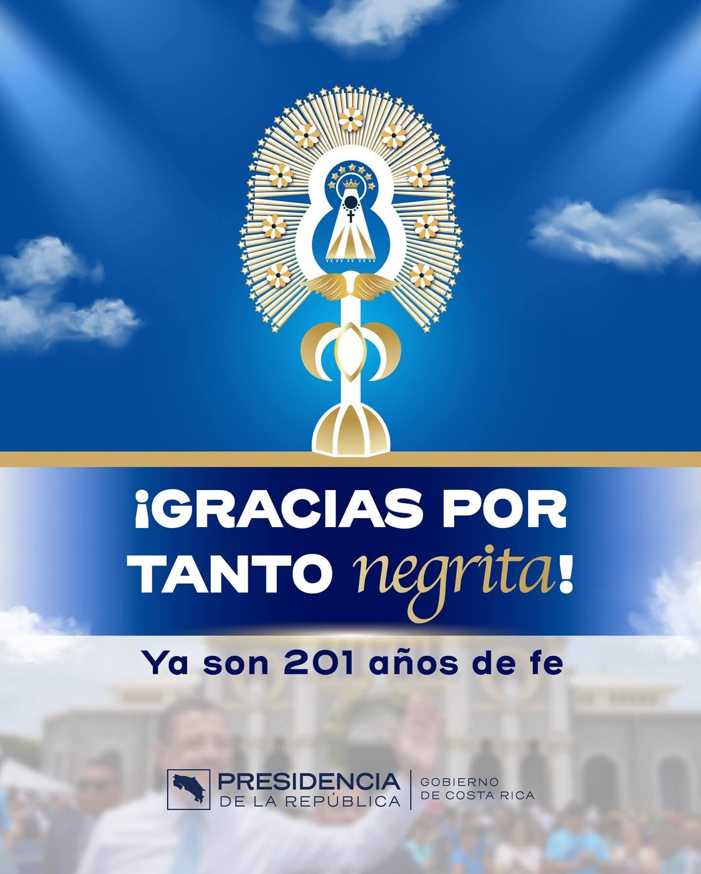 Presidente publicó una imagen de la Negrita y le llovió al presidente Rodrigo Chaves