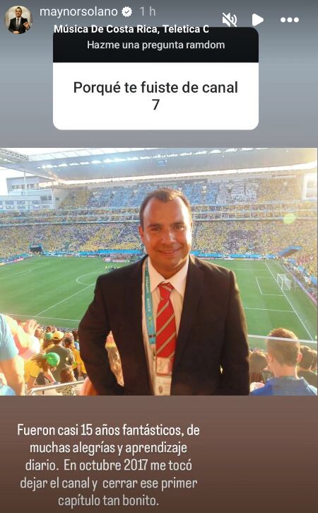 Esta fue la respuesta de Maynor Solano sobre su salida de Teletica.
