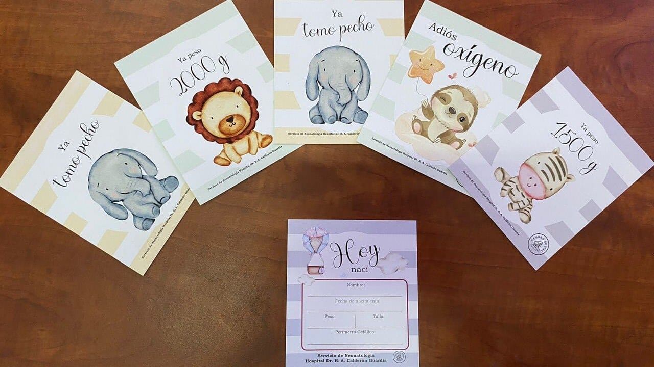 Bebés internados en cuidados intensivos, cuidados intermedios y cuidados generales del Servicio de Neonatología del hospital Rafael Ángel Calderón Guardia guardarán un recuerdo de su estancia y avance durante su internamiento
