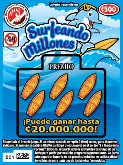 La JPS sacó una nueva raspa llamada "Surfeando Millones", con la cual los jugadores pueden obtener premios.