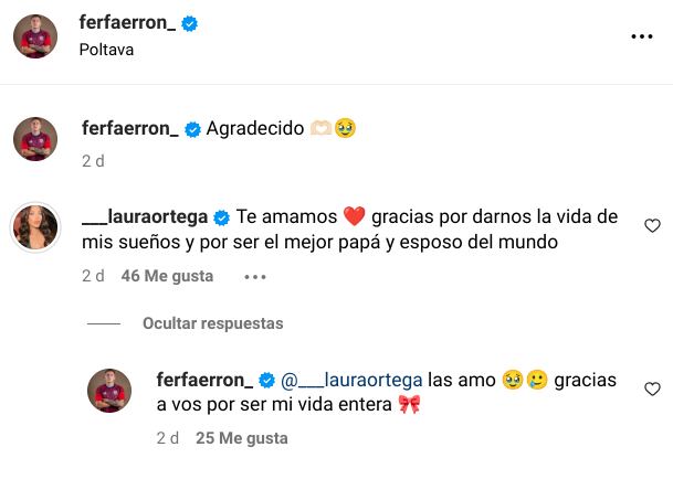 Laura Ortega le dedicó románticas palabras de agradecimiento a Fernán Faerron, días antes del inicio de una dramática situación en la ciudad ucraniana donde viven y que habría motivado la decisión de la familia de regresar al país.