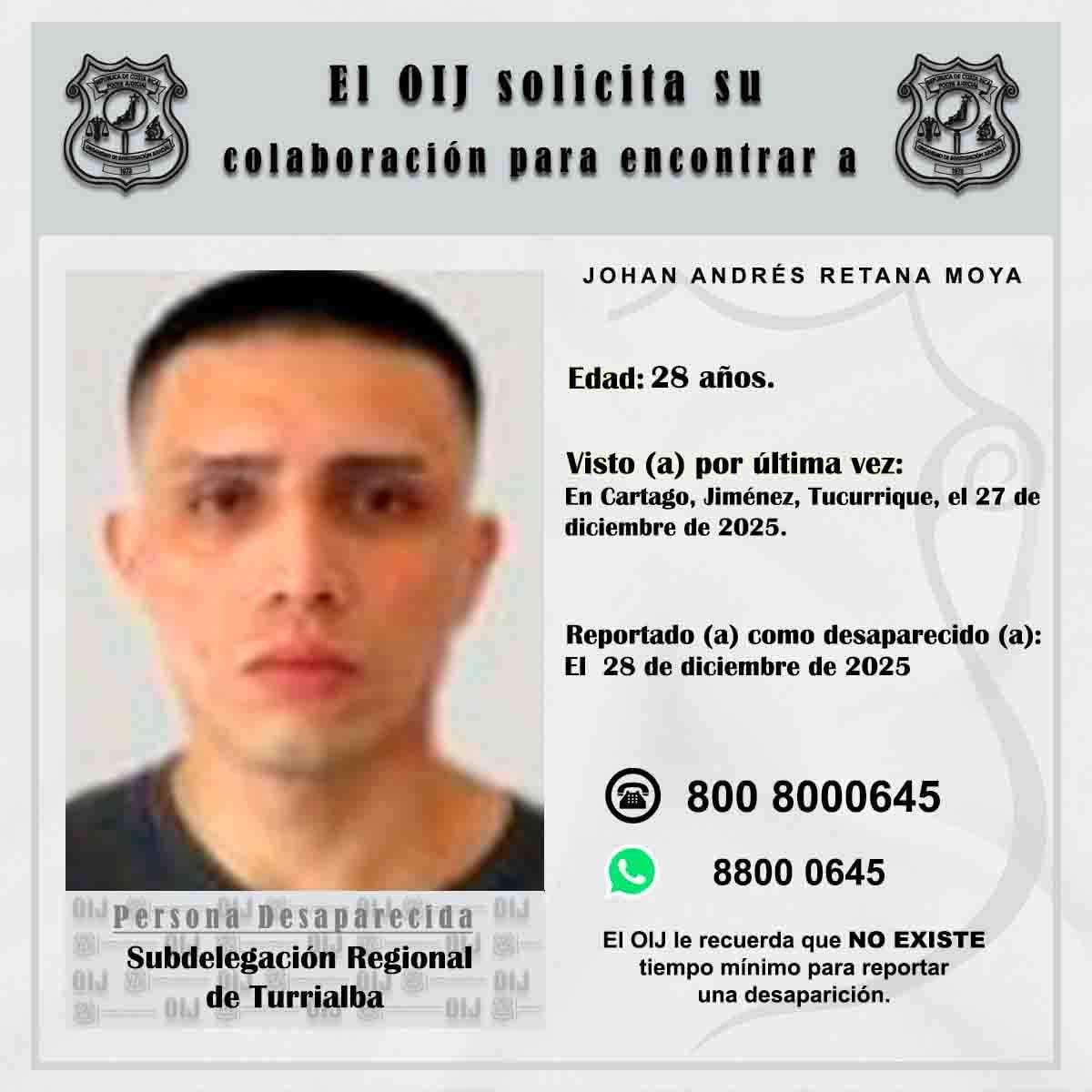 Los hermanos Ana Ruth y Johan Andrés Retana Moya fueron encontrados por un olor muy fuerte y un aparente movimiento de tierra. Foto: OIJ