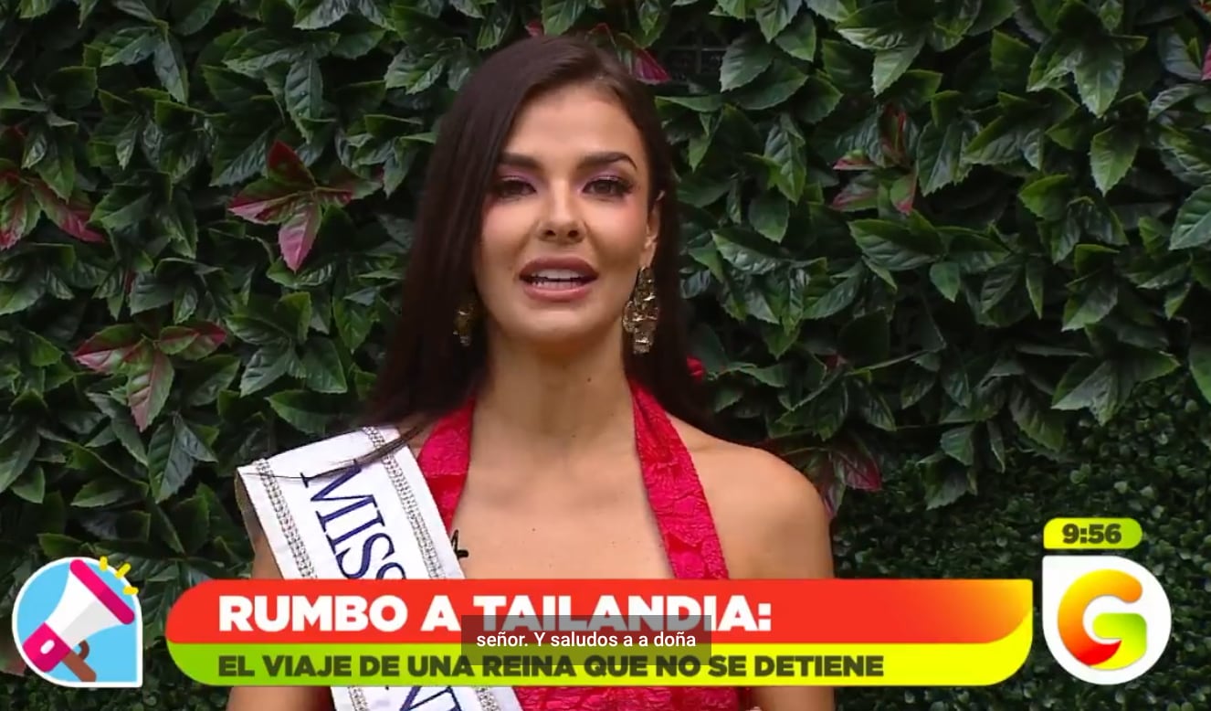 Mahyla Roth, Miss Universe Costa Rica 2025, llegó a Giros de Repretel donde compartió con su novio Rafa Pérez.