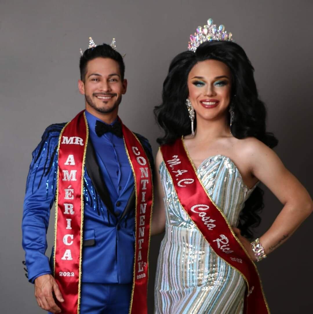 Miss & Mr América Continental Gay internacional, Jean Paul Carmona, Freya Carrington y Aarón Obando