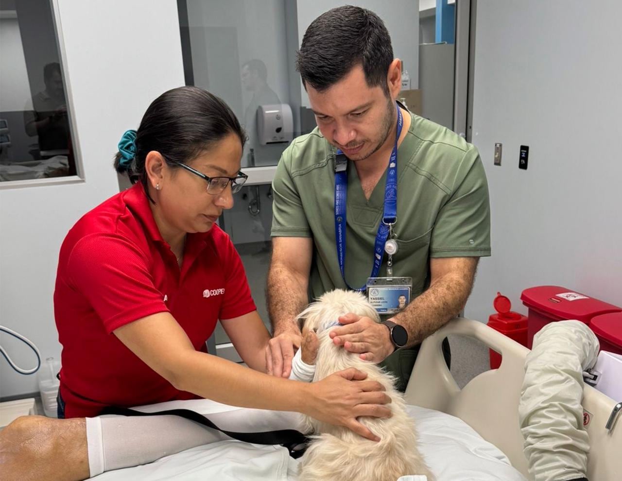 Terapia con perros en el hospital Monseñor Sanabria, en Puntarenas