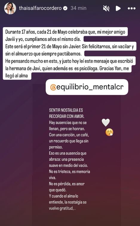 Thais Alfaro habló de un día muy difícil que se le acerca