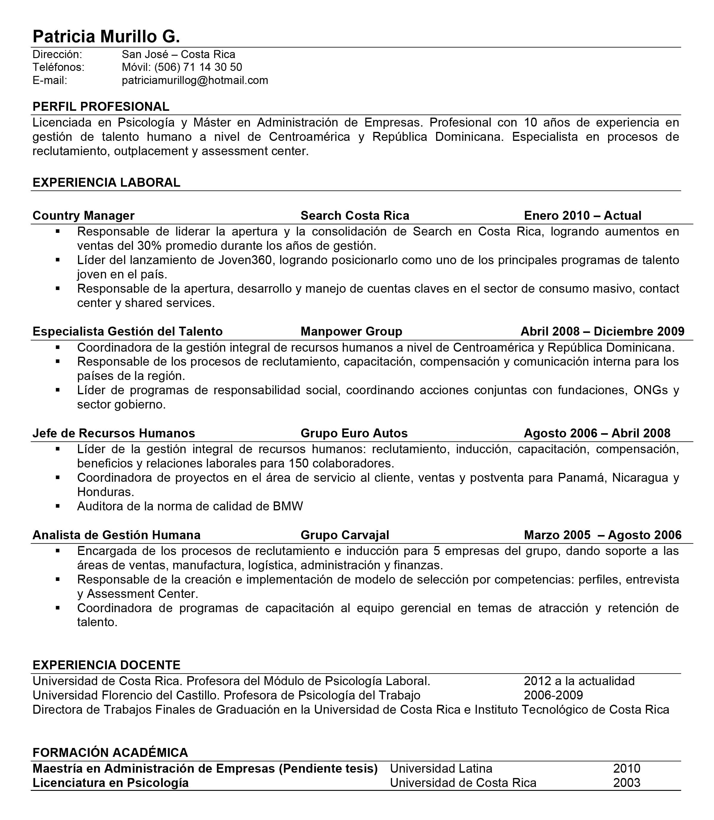 Cómo hacer un currículum en una sola página