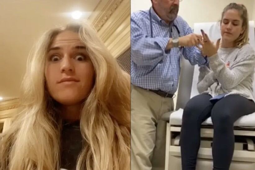 Mujer con anillo atorado