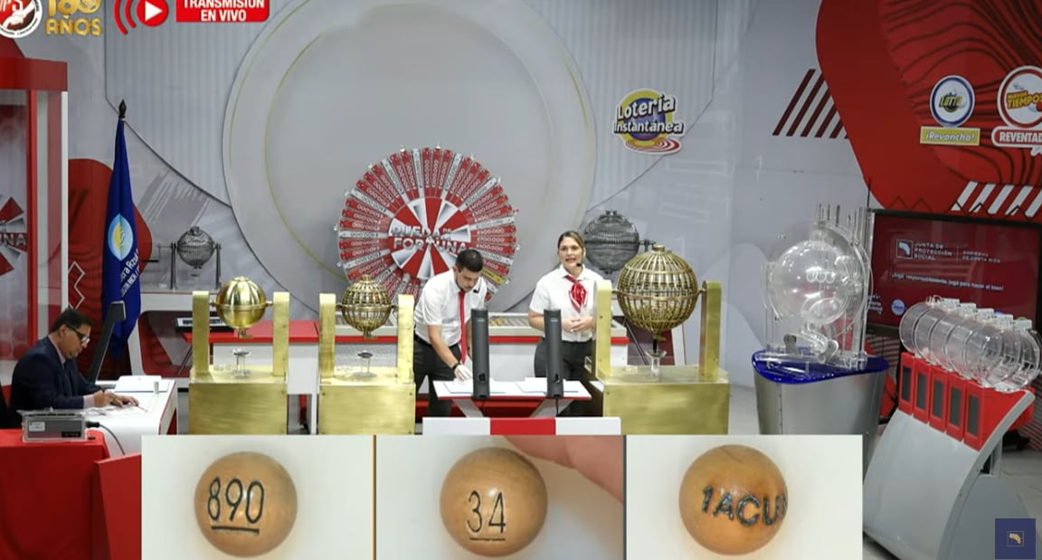 Este viernes salió el acumulado 1 de la Junta de Protección Social, que tenía ₡800 millones. Captura de pantalla.