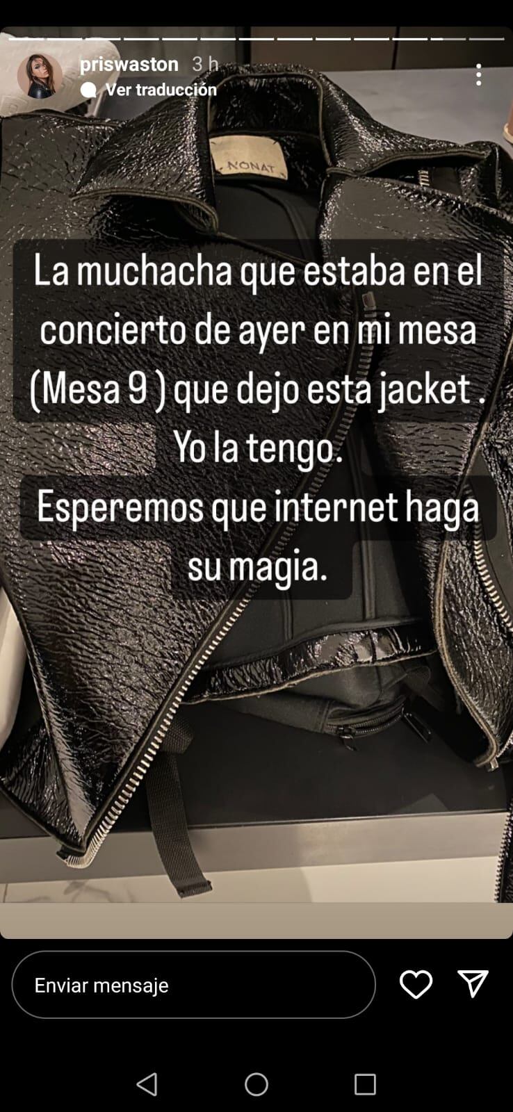 Priscila Robles, jacket