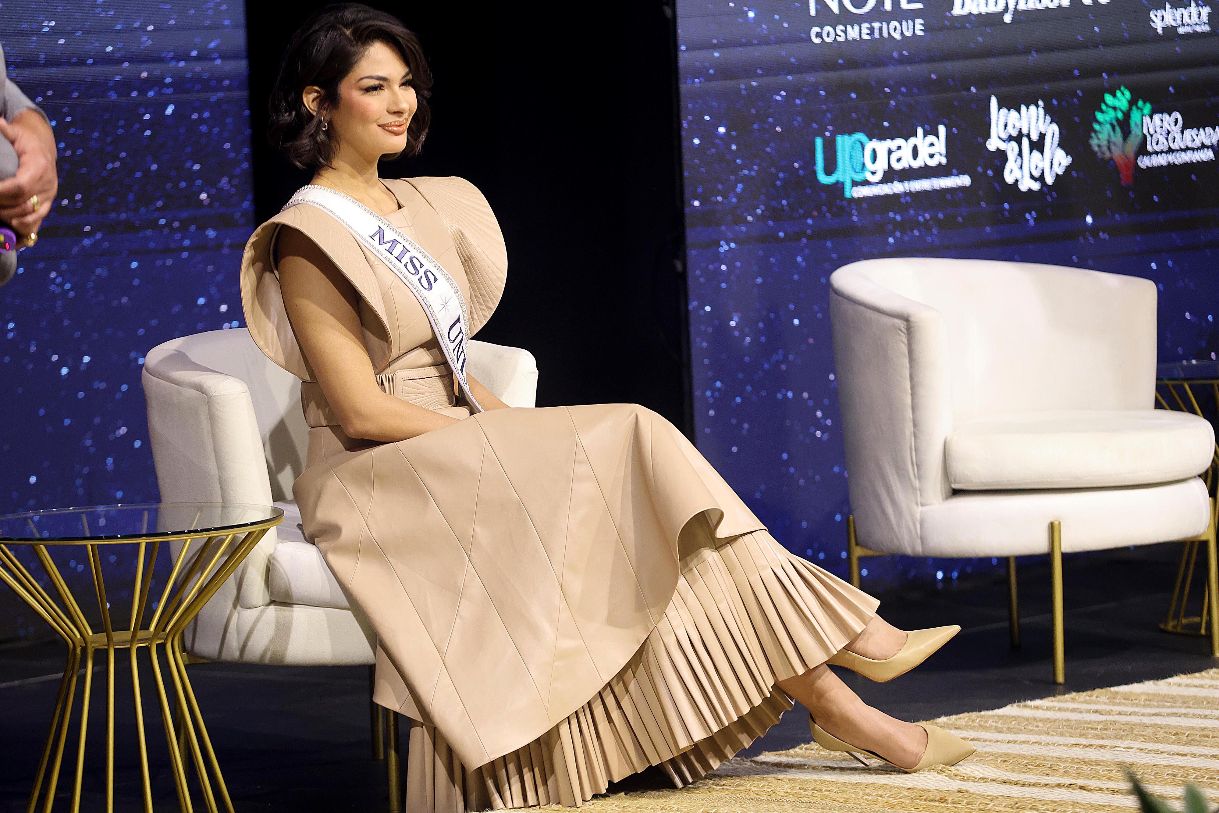 27/02/2023 Pavas. La nicaragüense, Sheynnis Palacios, actual miss Universo, participó esta mañana en un evento en el Centro Eventos Grupo Moreno. La reina de belleza se mostró feliz y agradecida con los ticos y nicaragüenses, Foto: Rafael Pacheco Granados