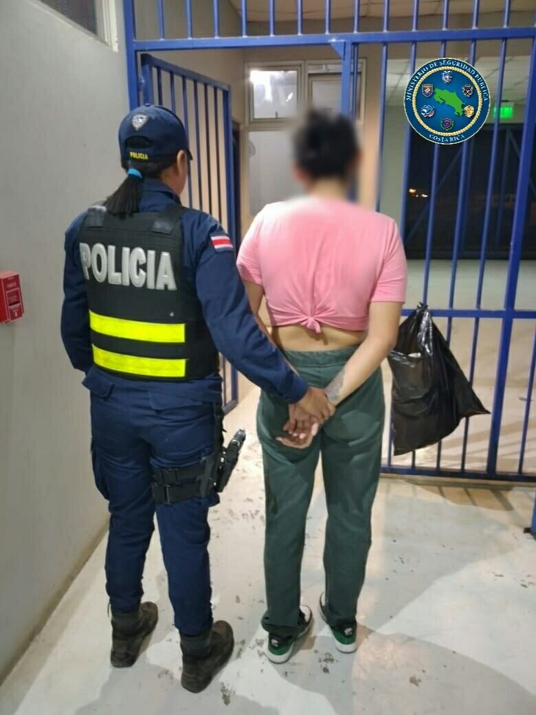 En Liberia se detuvo a una mujer de apellido Saborío por daños a la propiedad. Prensa MSP.