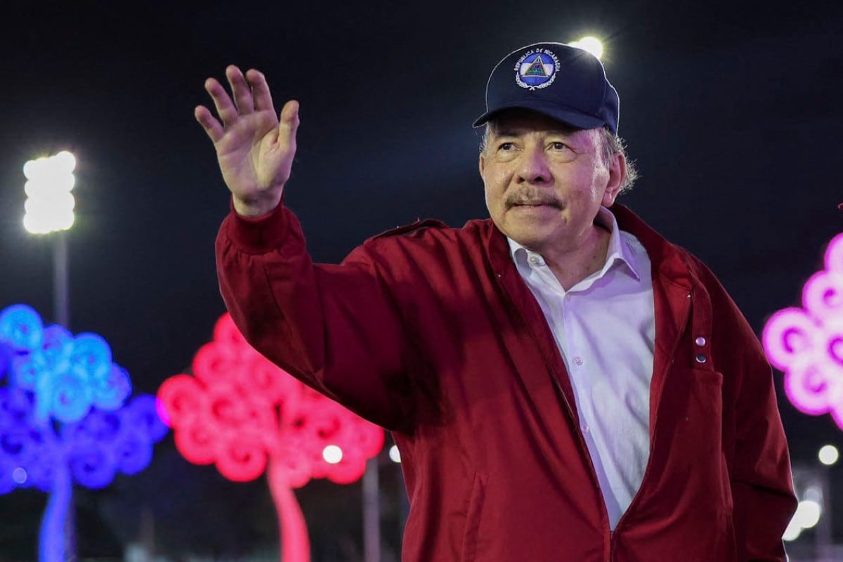 Esta fotografía difundida por el Gobierno de Nicaragua a través del medio oficial El 19 Digital muestra al presidente nicaragüense Daniel Ortega durante un acto para conmemorar el 47.º aniversario de la Revolución Sandinista, en Managua, el 19 de julio de 2026.