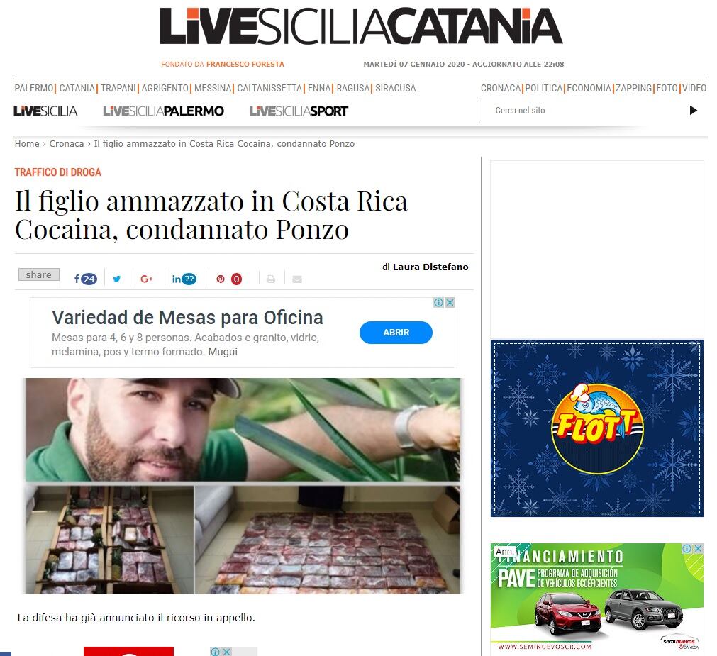 Salvatore Ponzo, italiano asesinado en San Pedro.