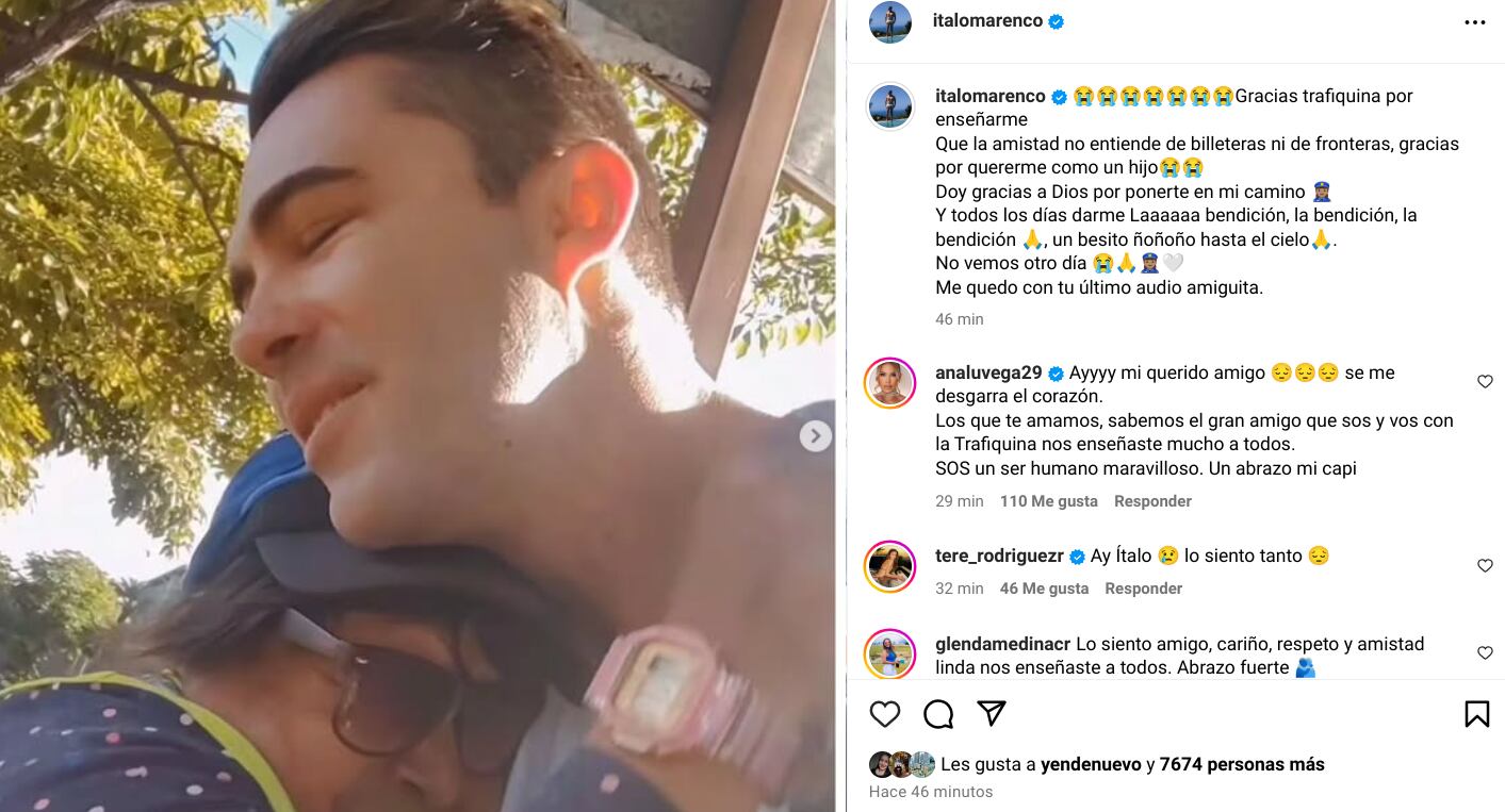 La Trafiquina, la querida y gran amiga de Ítalo Marenco, murió este jueves, confirmó el presentador de Repretel a La Teja.