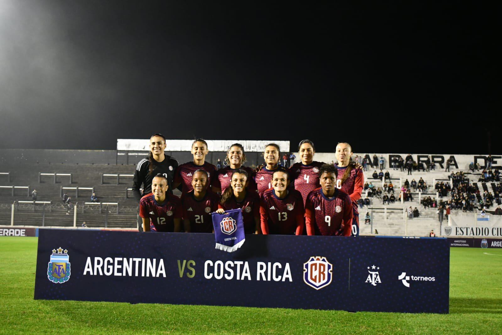 La Selección femenina de Costa Rica perdió 2-0 ante Argentina. Foto: AFA