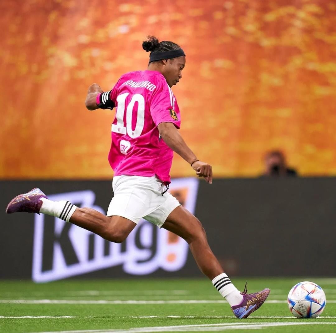 Ronaldinho tuvo una breve participación en la Kings League. Instagram.