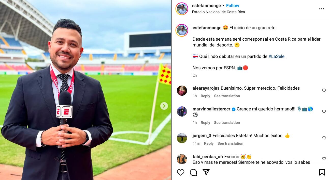 Tres meses y medio después de renunciar a Repretel, el periodista deportivo Estefan Monge celebra a lo grande su nuevo trabajazo que lo devuelve a la tele pero en un canal que nadie vio venir.