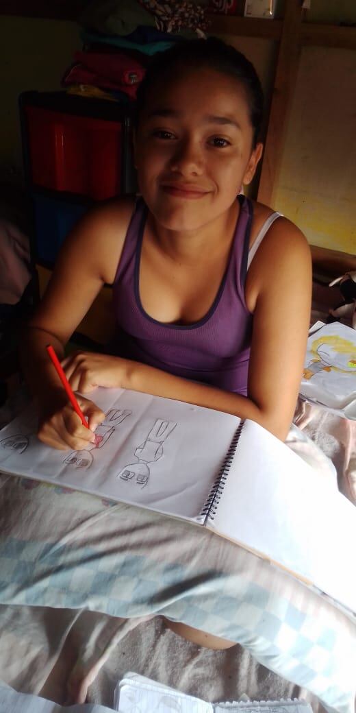 Niños sancarleños le cambian sus dibujos por arrocito y frijoles