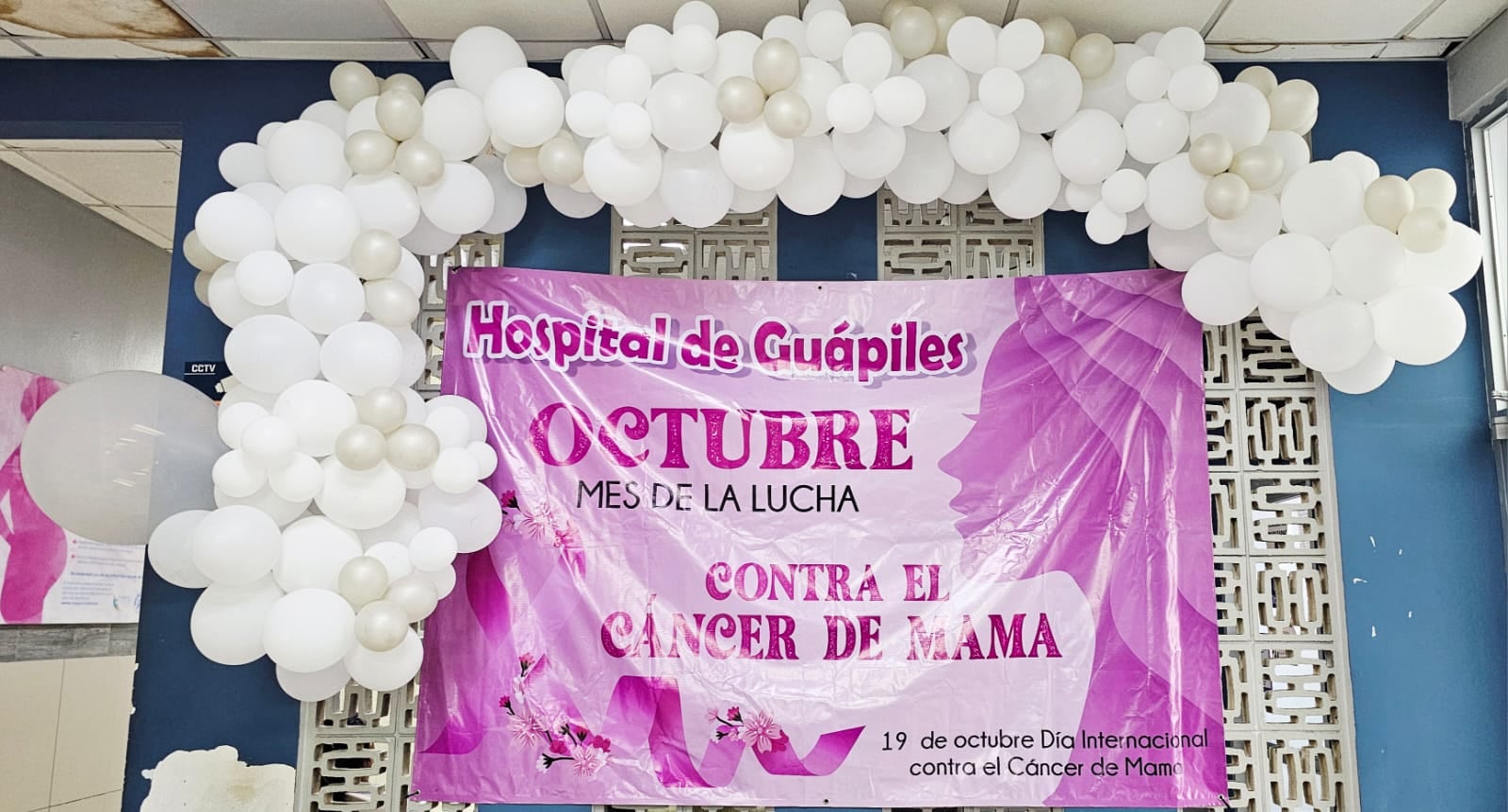 El Hospital de Guápiles está realizando una campaña de concientización sobre el cáncer de mama por medio de charlas y murales.