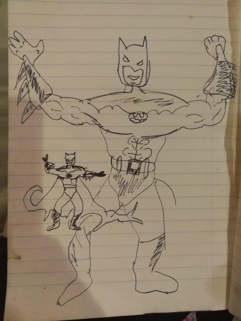 El dibujante costarricense Daniel Mora, quien tiene contrato en exclusiva con DC Comics para dibujar a Batman, nos mostró dibujos de ese personaje que hacía a los 5 años.