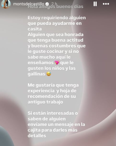 Montserrat Del Castillo, presentadora de De boca en boca