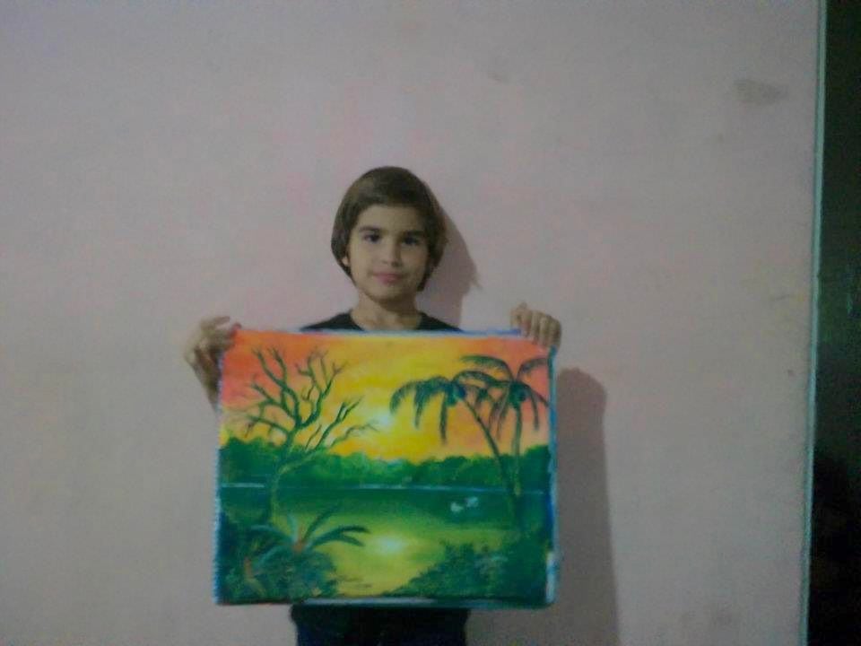 Pintor Roberto Cantillo fue quien compró la camiseta de Araya Vlogs