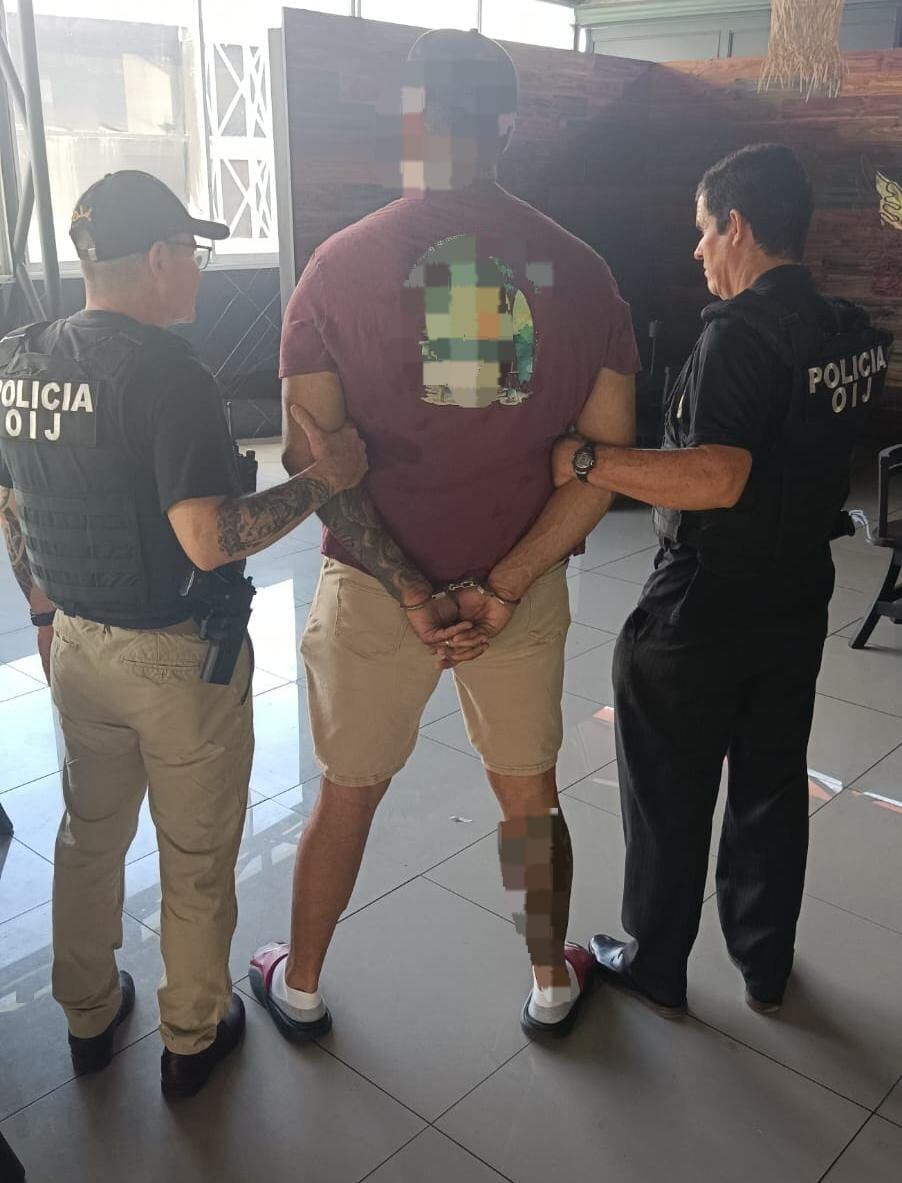 El sospechosos fue detenido este jueves en Brasilia de Pérez Zeledón. Foto OIJ.