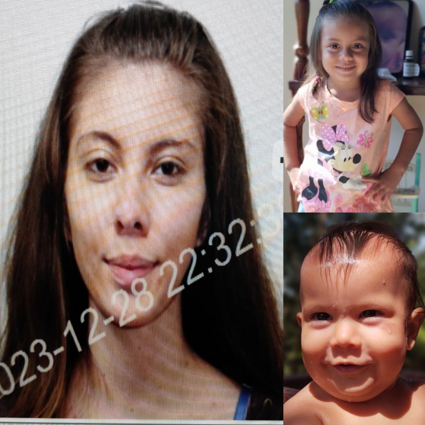 Kimberly Pamela Ramírez Vargas de 21 años y a sus hijas Aranza Lucía Cortes Ramírez, de 4 años y Danaira Michel Quiros Ramírez, de 11 meses.