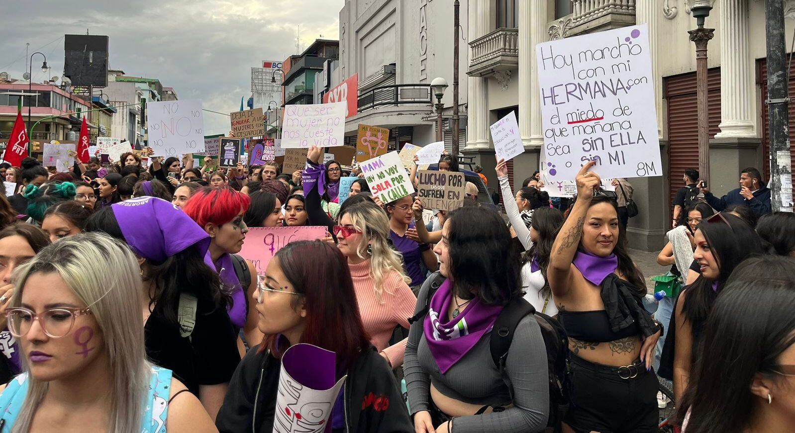 Marcha 8 de marzo 2023 en el parque central de San José. Foto: Fátima Jiménez