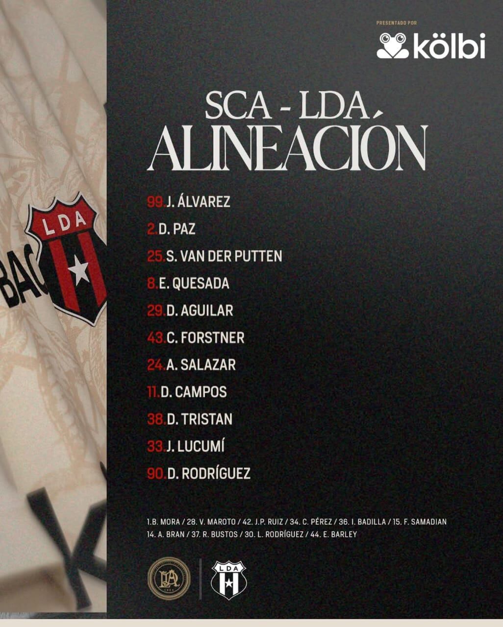 Alajuelense con muchos suplentes para su visita a San Carlos