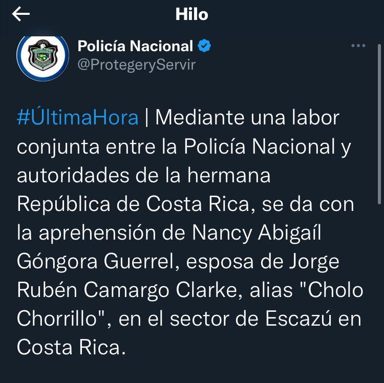 Detienen a esposa de Cholo Chorrillo.