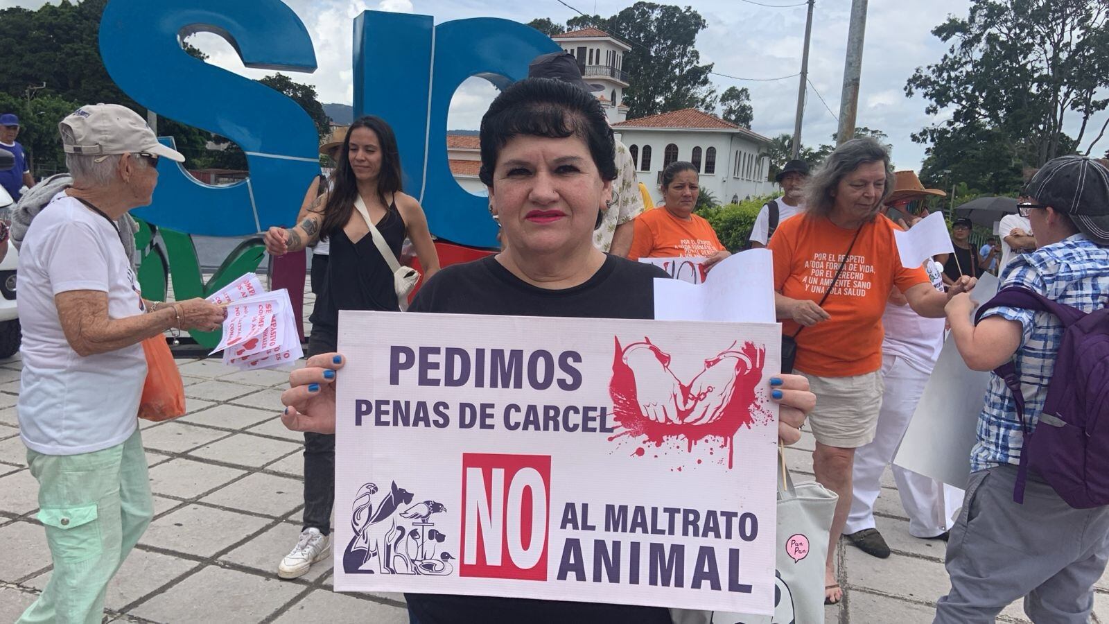 Con la consigna de recordarle a todo el país que los animales sí sienten y les duele toda agresión de los humanos, un grupo de manifestantes alzó su voz en La Sabana