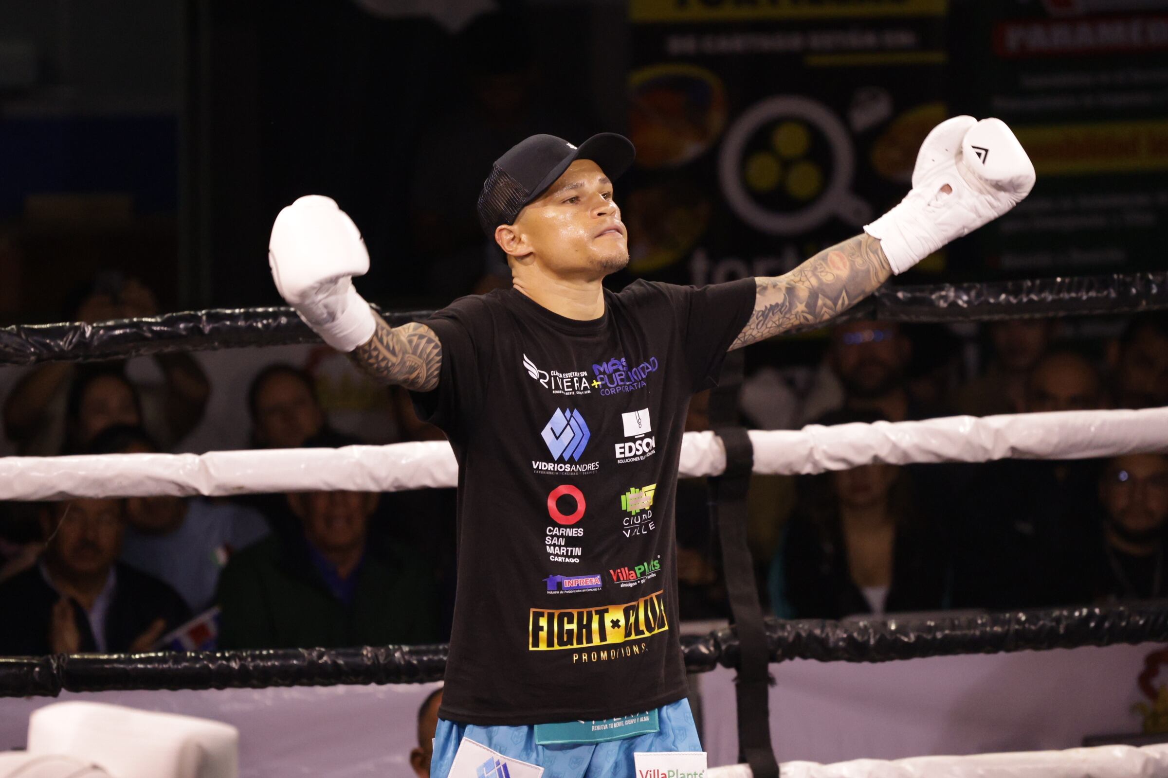 07/03/2025, Cartago, Polideportivo de Cartago, pelea por el campeonato mundial de la WBA, entre David “Medallita” Jiménez y Kevin Lara.