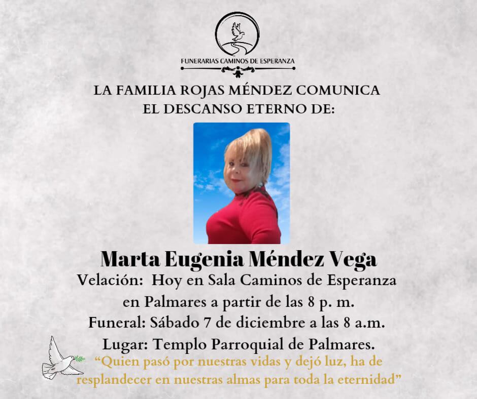 Marta Eugenia Méndez Vega, de 66 años, era una madre de cinco hijos, ella murió atropellada por un bus en Naranjo de Alajuela cuando regresaba de visitar a una hermana. Foto: Tomada de facebook