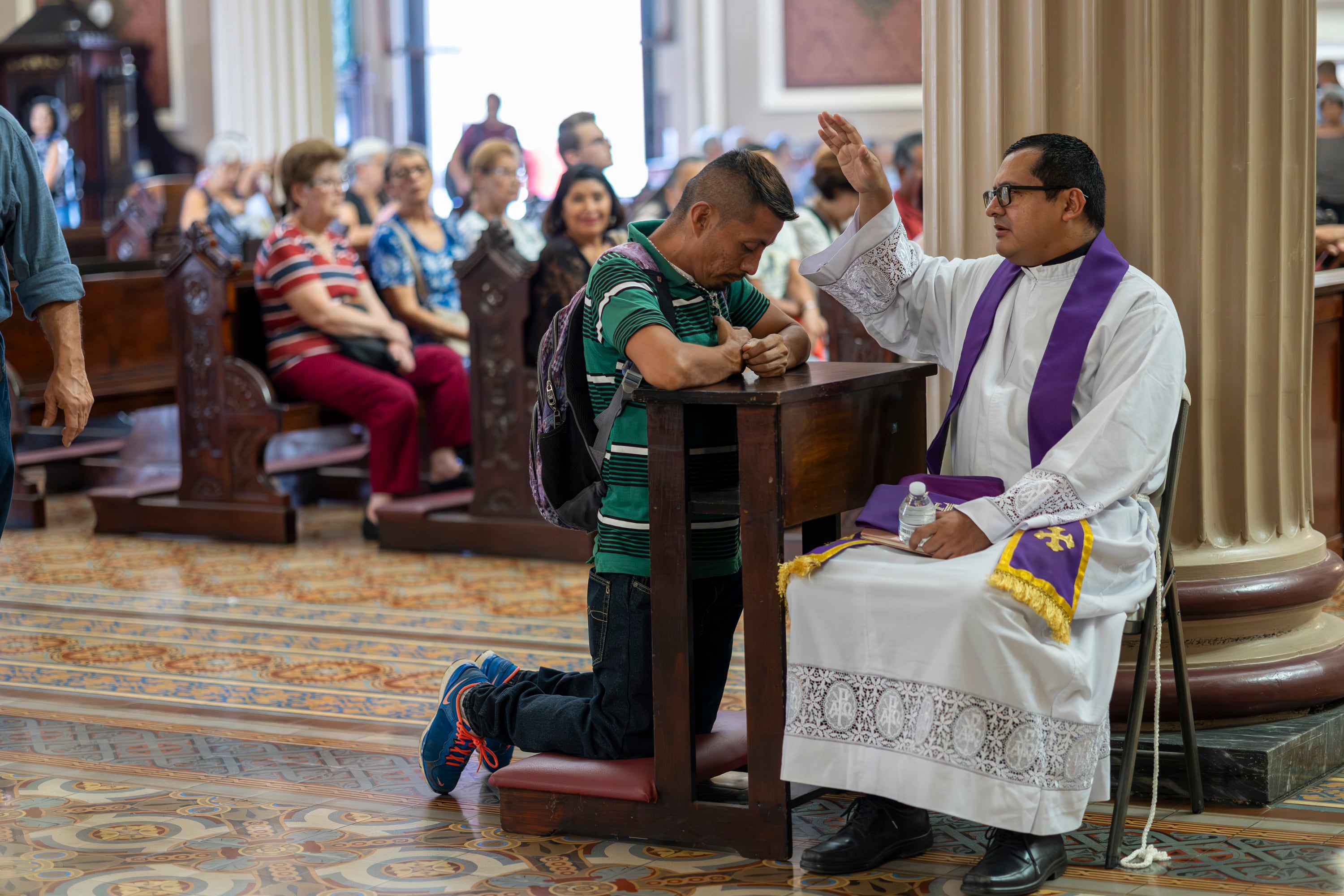 22/03/2024, San José, Catedral Metropolitana, inicio de la jornada de confesiones previo al principio de la semana santa.
