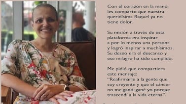 Raquel ya dejó de luchar contra el cáncer: “El cáncer no me ganó; gané yo”