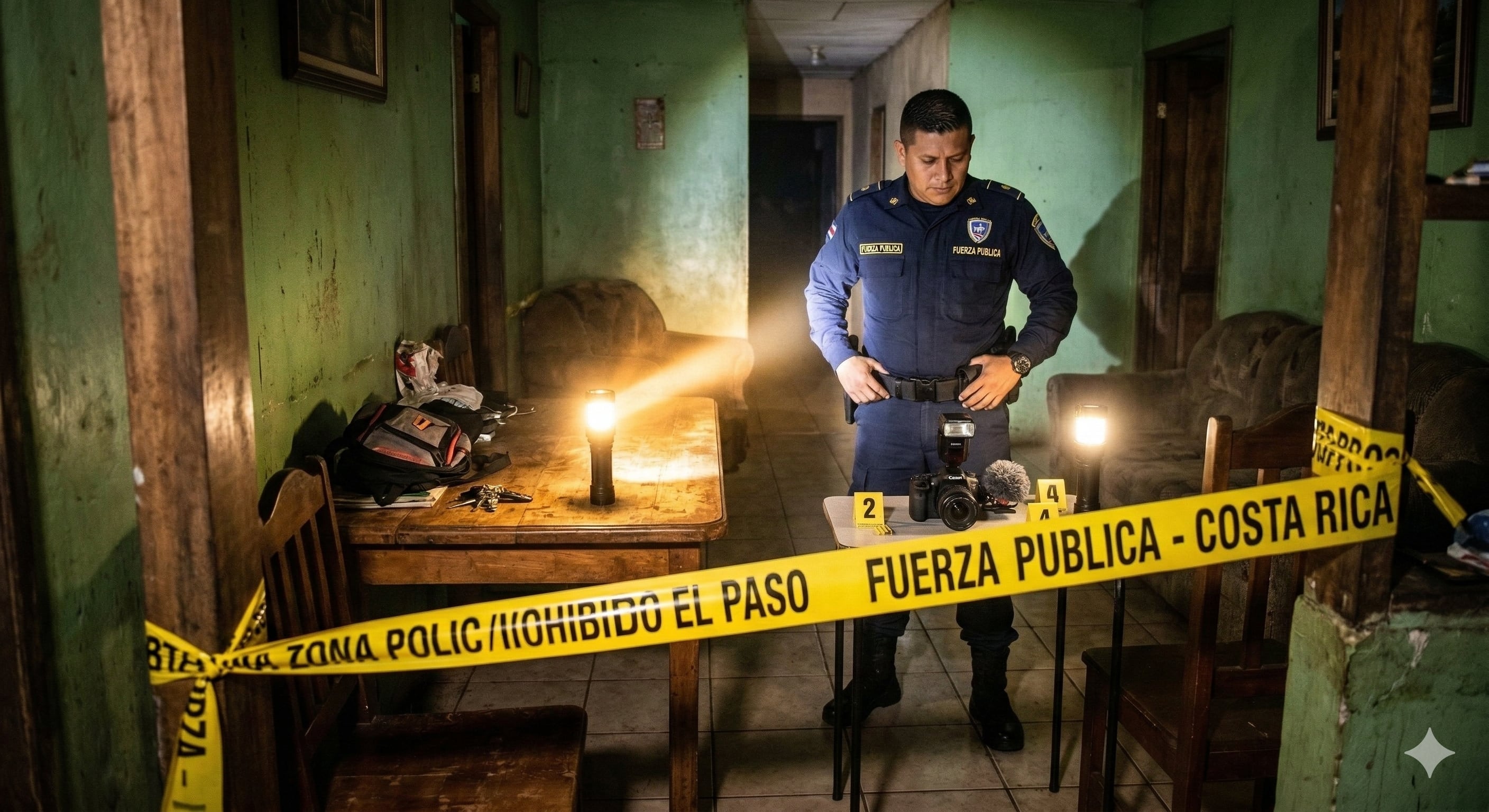 La luz de un foco se convirtió en la salvación de un hombre que estaba siendo atacado a machetazos en su propia casa en Jicaral, los responsables recibieron una sentencia de 12 años. Foto: Generada con IA para La Teja