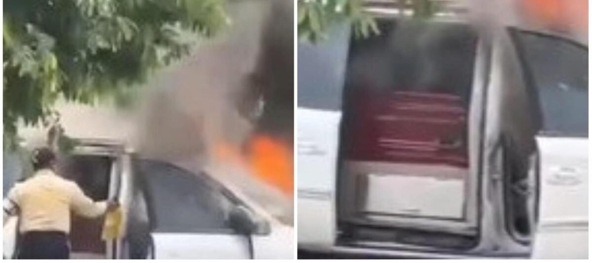 Carroza fúnebre se quemó