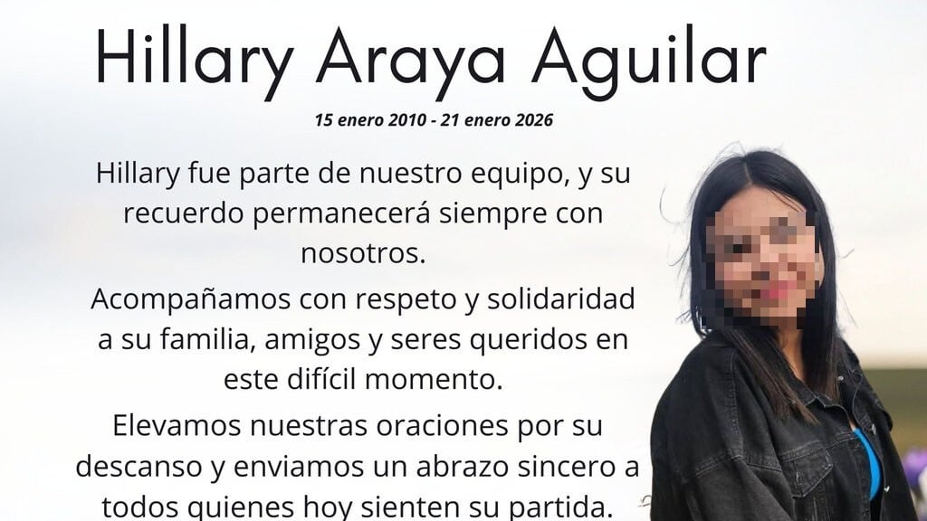 Hillary Araya Aguilar, de 16 años, era una adolescente esforzada, tanto que en sus vacaciones de fin de año pidió permiso para trabajar en una pizzería. Foto: Tomada de Janeiro Cervantes Pizzería