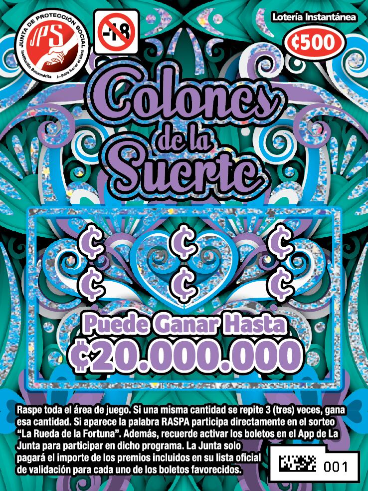 La Junta de Protección Social (Junta) anunció que ya se pueden comprar dos nuevas raspas para que los fiebres podamos ganar millones de colones en premios: Tesoro de la fortuna y Colones de la suerte, son los nombres