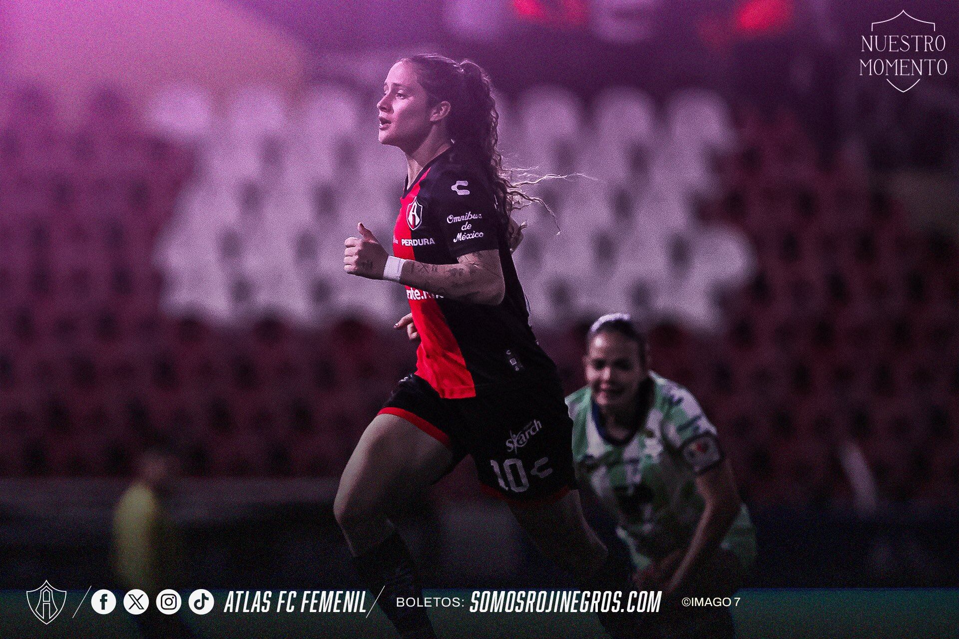 María Paula Salas anotó el primer gol de los legionarios costarricenses en el 2025. Foto: X Atlas femenino.