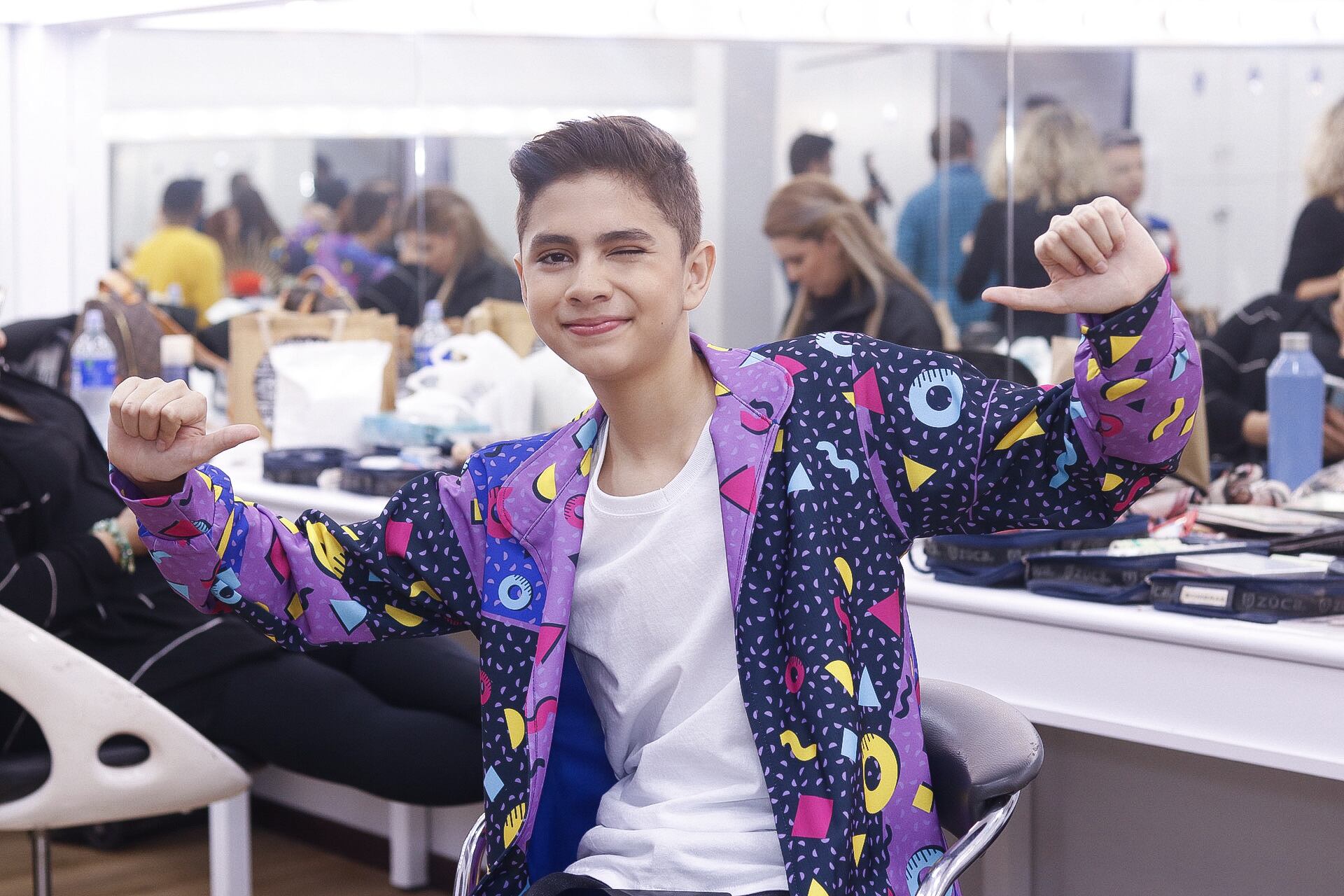 Jeremy Solís, de 13 años, es el sancarleño que llegó a la final animado y listo para cantar.