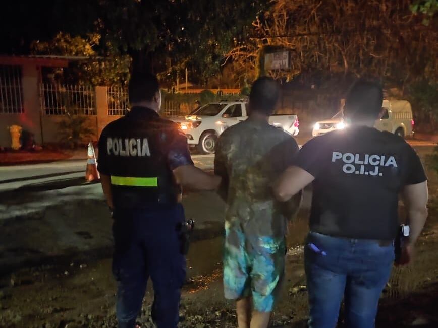 Detenido sospechoso de almacenar cocaína en Liberia. Foto OIJ.