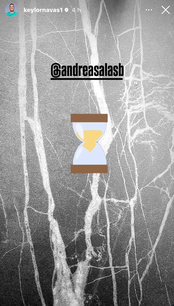 Keylor Navas publicó esta imagen en sus historias en Instagram.