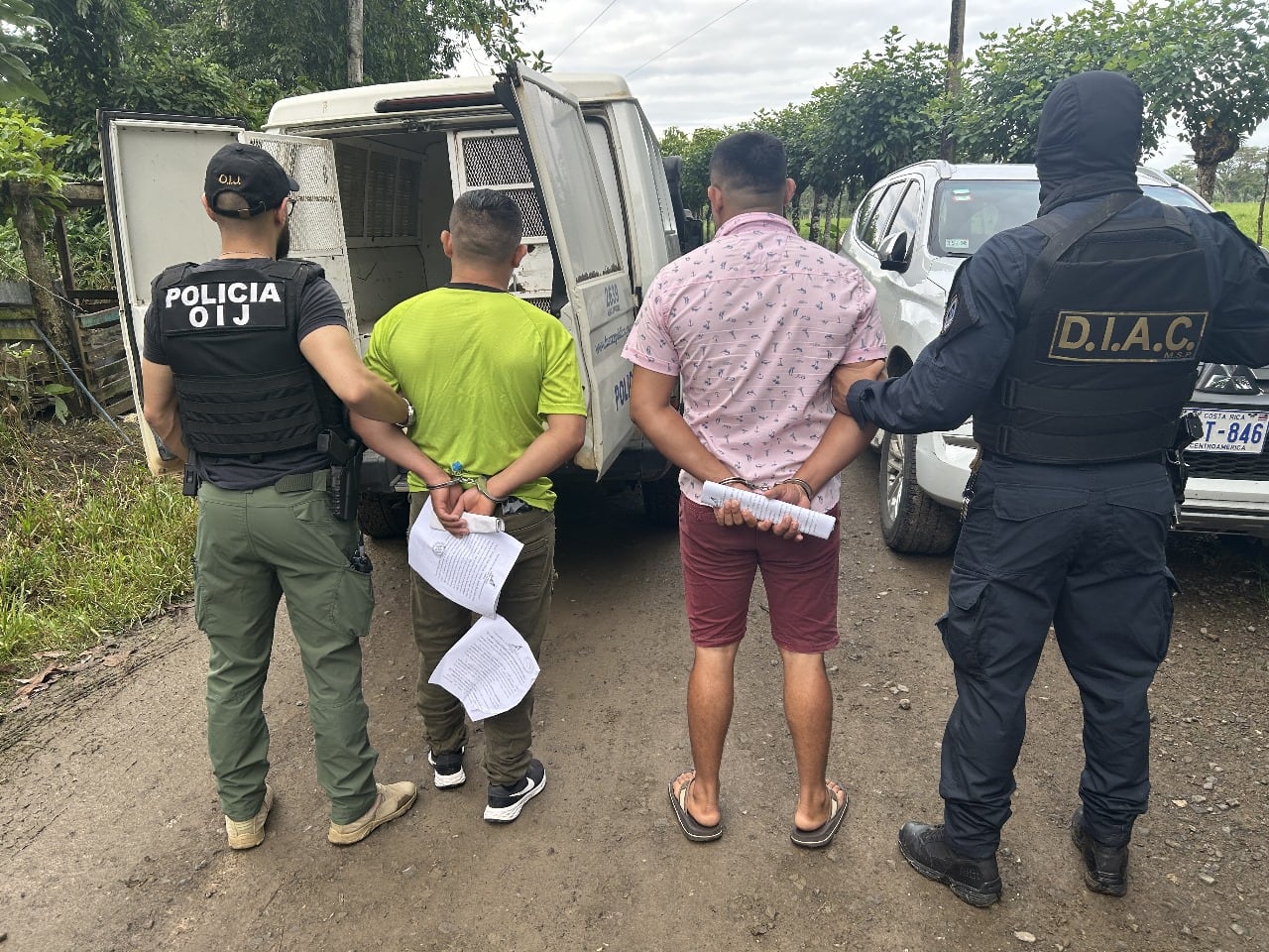Dos hermanos de apellidos Arana Quintana, 26 y 29 años sospechosos de la desaparición y muerte de un sujeto de apellido Kotler de 60 años, un ruso-israelí. Foto: OIJ